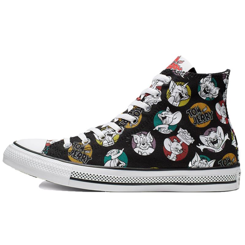 

Tom & Jerry x Converse Chuck Taylor All Star Модные Удобные Высокие парусиновые кеды Унисекс Черные 35
