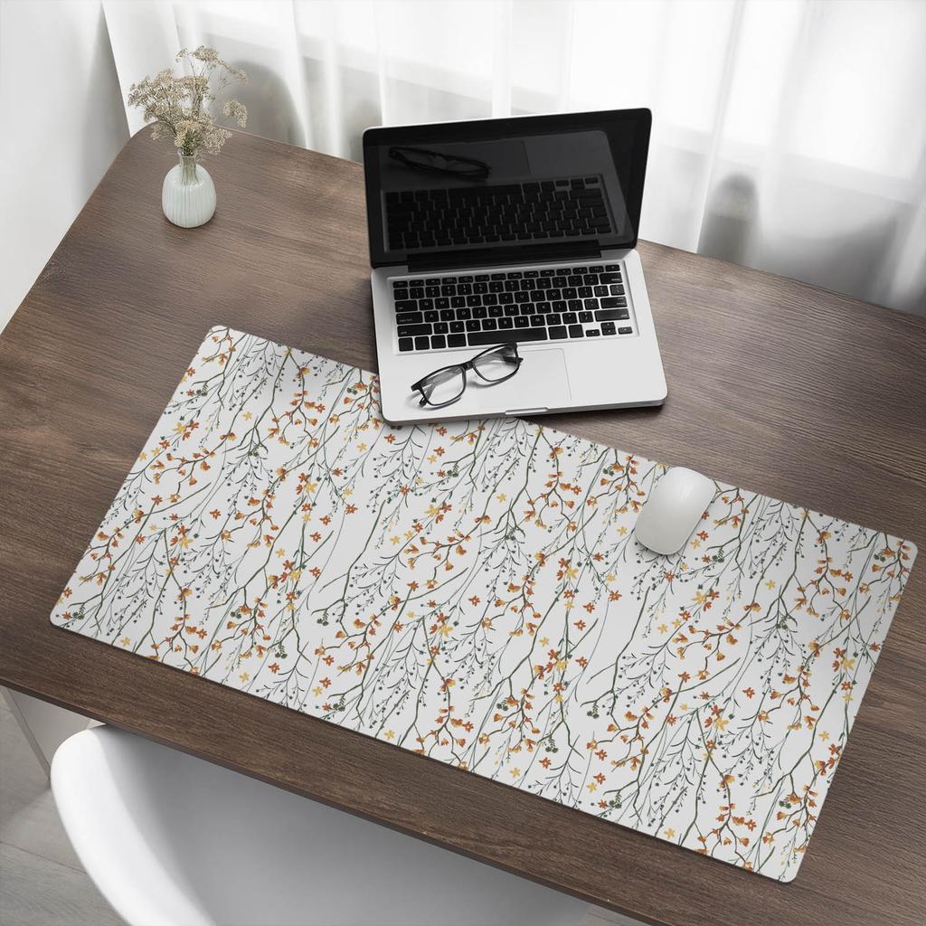 Modern Protective Keyboard Mat Autumn Flowers Twigs 100x50 cm