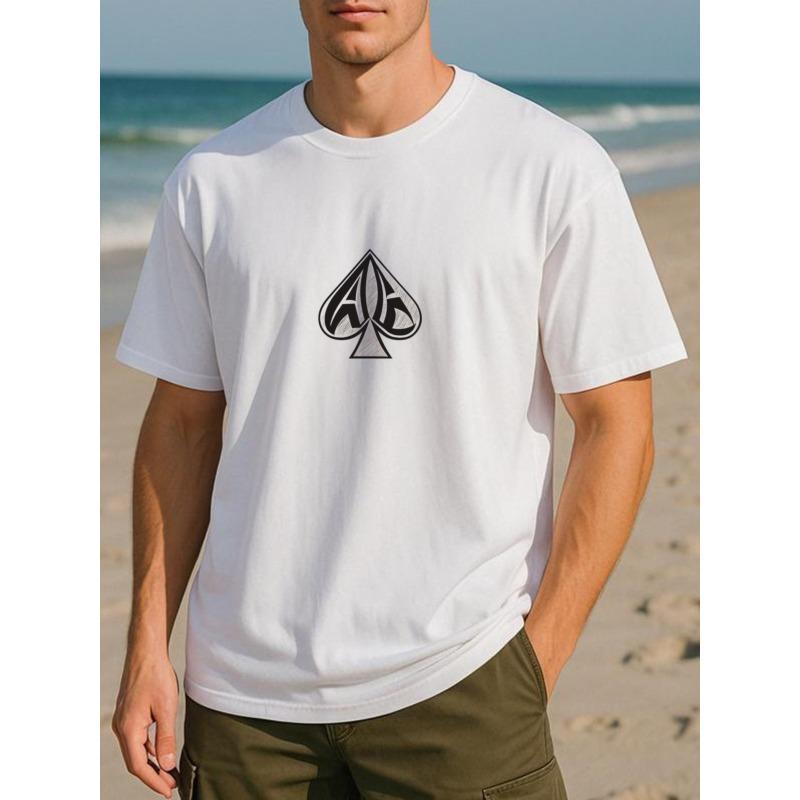 European Sizes The Ace of Spades Card Element Print Is Suitable for Daily and Home Wear, Men's Wear, and Is Ideal for Outdoor Sports
