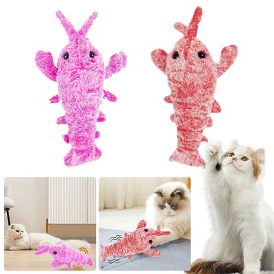 Interactive USB Charging Plush Lobster Pet Toy for Cats and Dogs Cute Dancing Soft Pet Supplies for Playtime Fun