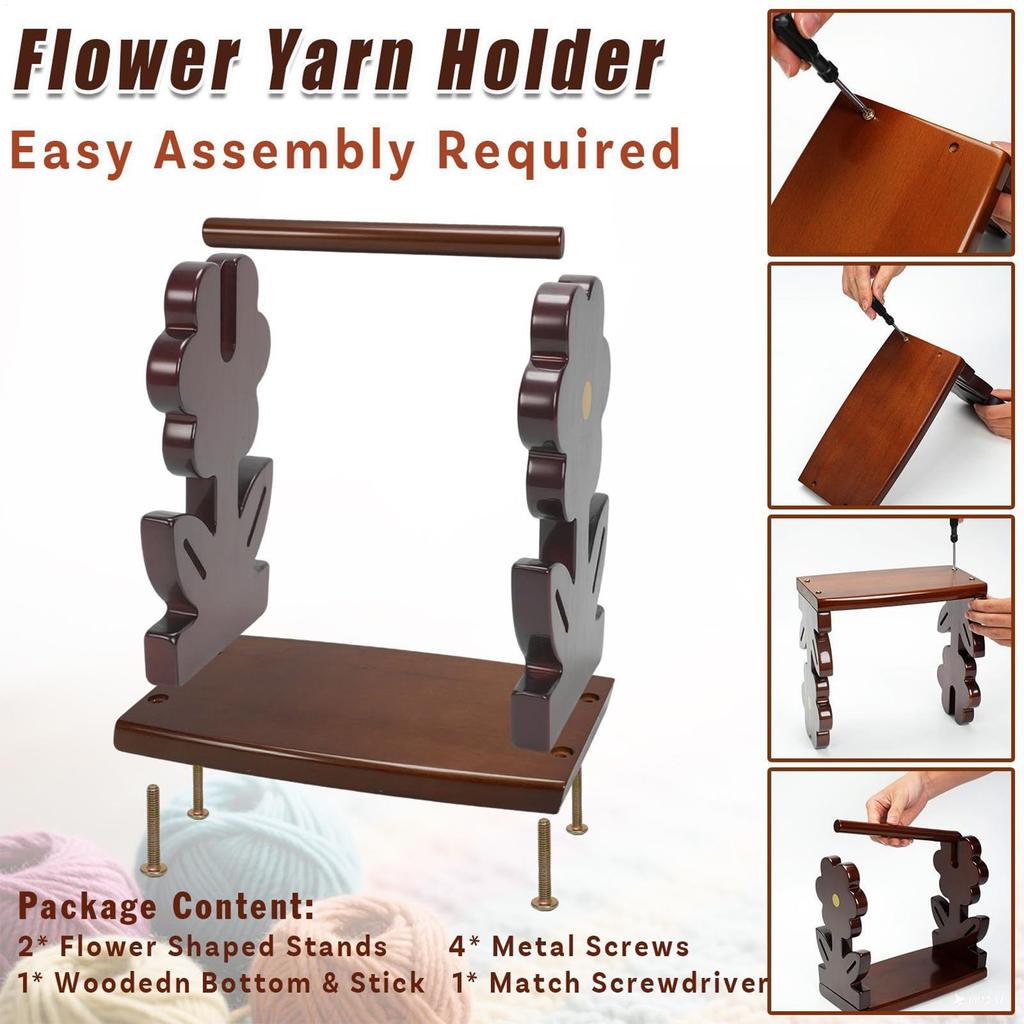 Yarn Holder For Crocheting Yarn Storage Organizer Spinner Holder Wooden Spindle Dispenser Rack Stand Art Craft Tool For Women