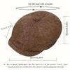 Men Vintage Beret Hat with Visor Leisure Cap Breathable & Skin-Friendly with Adjustable Head Circumference Street Style 1pc