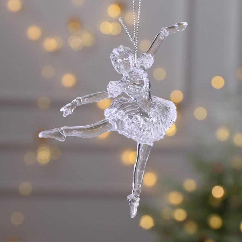 Ballet Girl Hangings Acrylic Christmas Tree Ornament Indoor Outdoor Hanging Decoration Festival Car Accessory