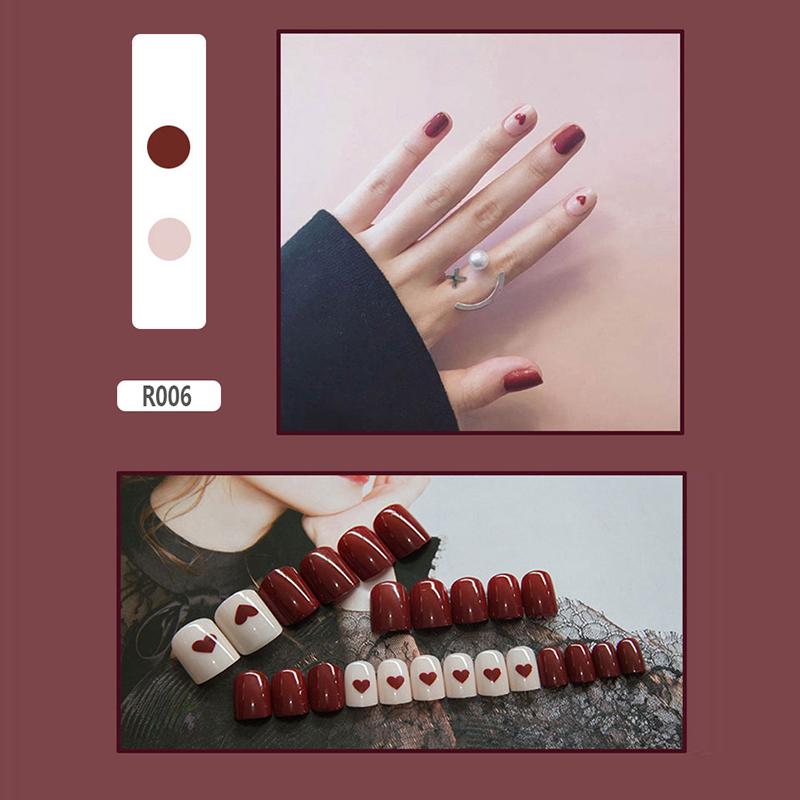 24 Pieces Boxed New Finished Nail Patch Fake Nail Wearable Nail Patch Waterproof