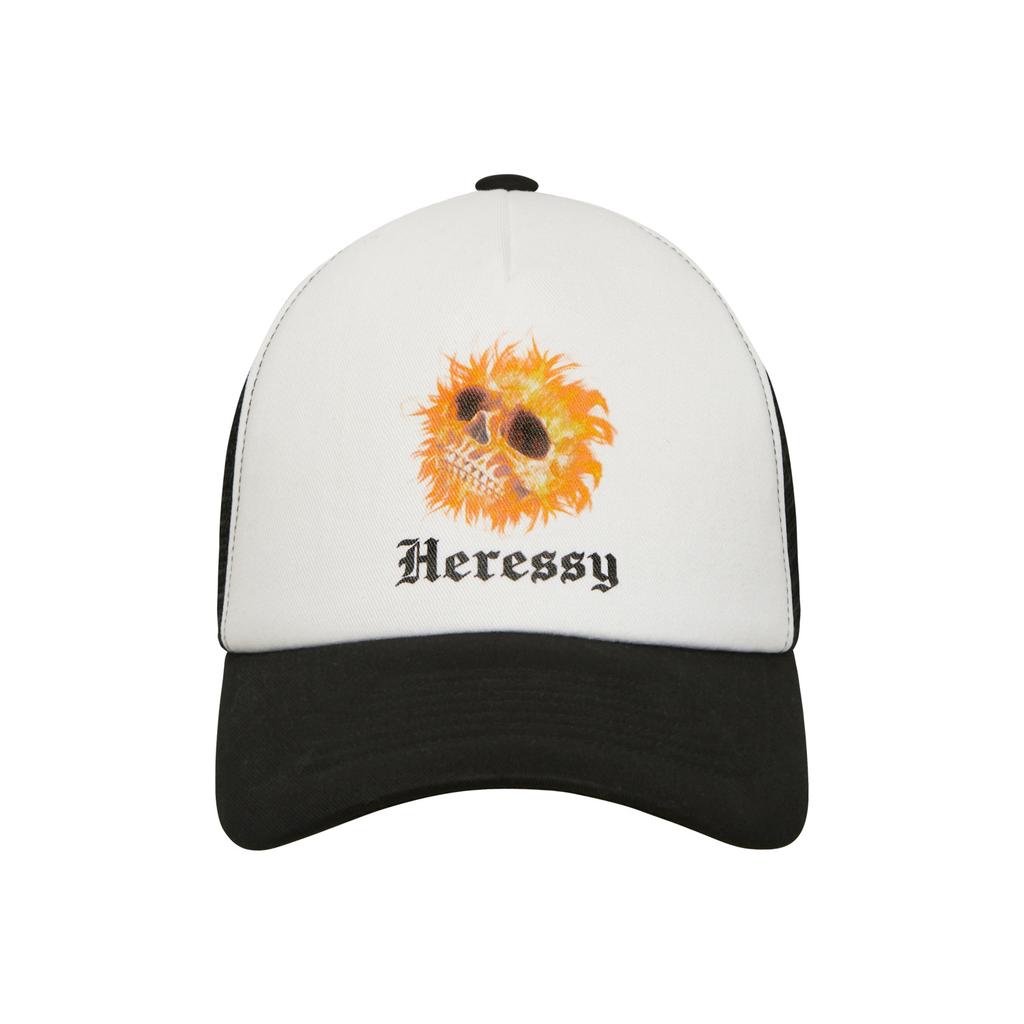 HERESSY Flame Skull Trucker Cap Black