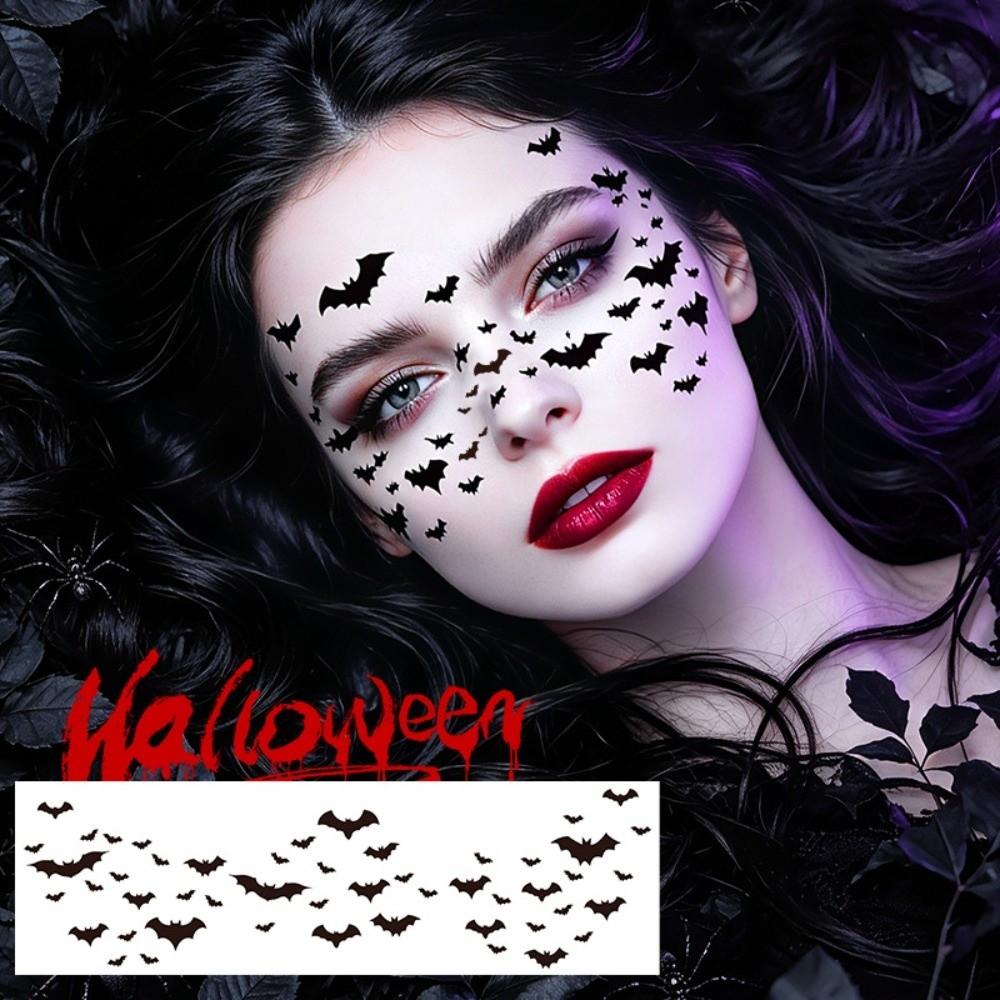 Spider Web Bat Freckle Tattoo Pumpkin Ghost Dots Face Tattoo Sticker Music Festival