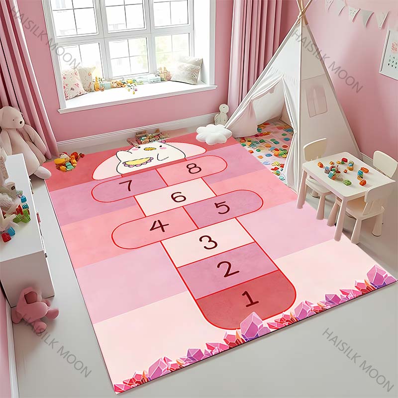 New To Hopscotch Printed Carpet! Beautify The Space, Anti-slip Sound Insulation, Living Room Bedroom Area Can Used Mat Kids Gift
