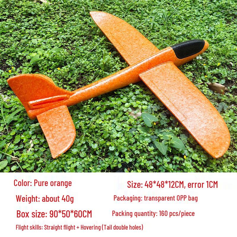 Children's 48CM Luminous Foam Glider Toy - Pure White Model for Outdoor Play