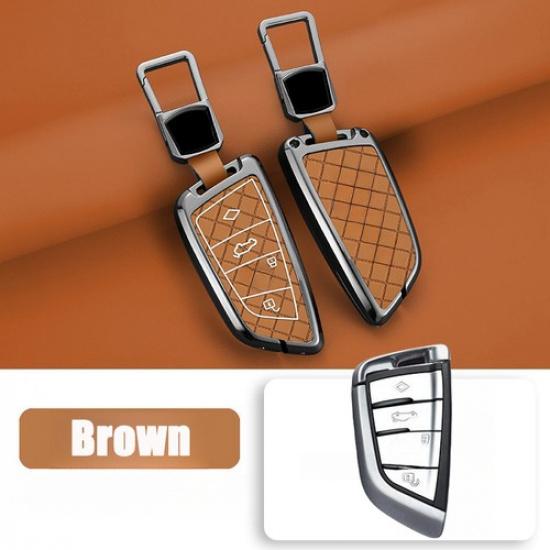 Zinc Alloy Leather Car Key Case Cover For BMW X1 X2 X3 X4 X5 X6 X5M 1 2 3 4 5 6