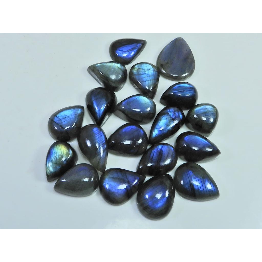 11X11-14X19MM Natural Multi Labradorite Pear Cabochon Gemstone 19Pcs Lot C-1805