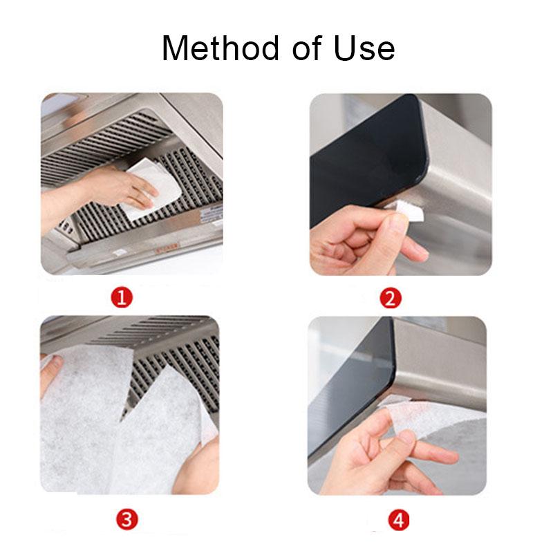 12pcs Disposable Hood Oil Filter Paper Non-woven Cooker Hood Extractor Fan Filter Kitchen Hood Grease Anti Oil Cotton