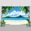 Polyester tropical beach background suitable for seasonal changes in photo backgrounds for parties and gatherings