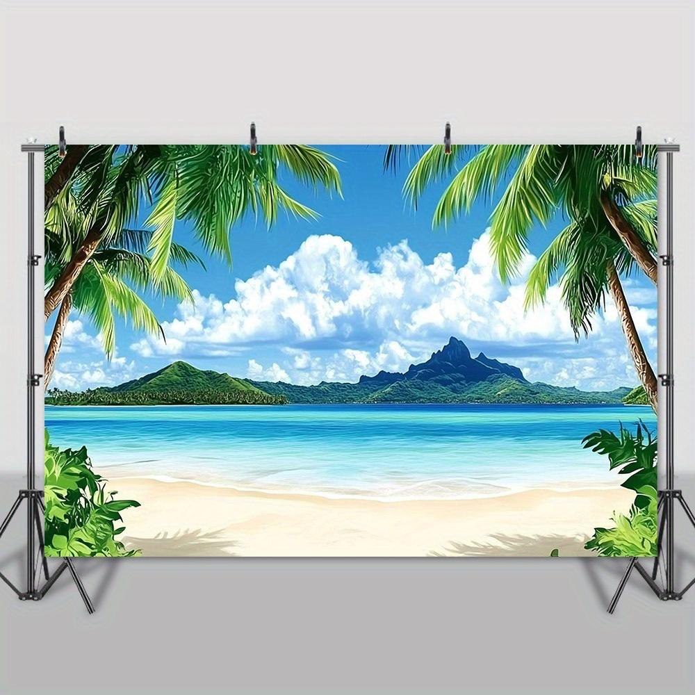 Polyester tropical beach background suitable for seasonal changes in photo backgrounds for parties and gatherings