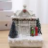 ABBY-Christmas Scene Village Town Winter Snow Village LED Light Decoration Gift Holiday Desktop Decoration
