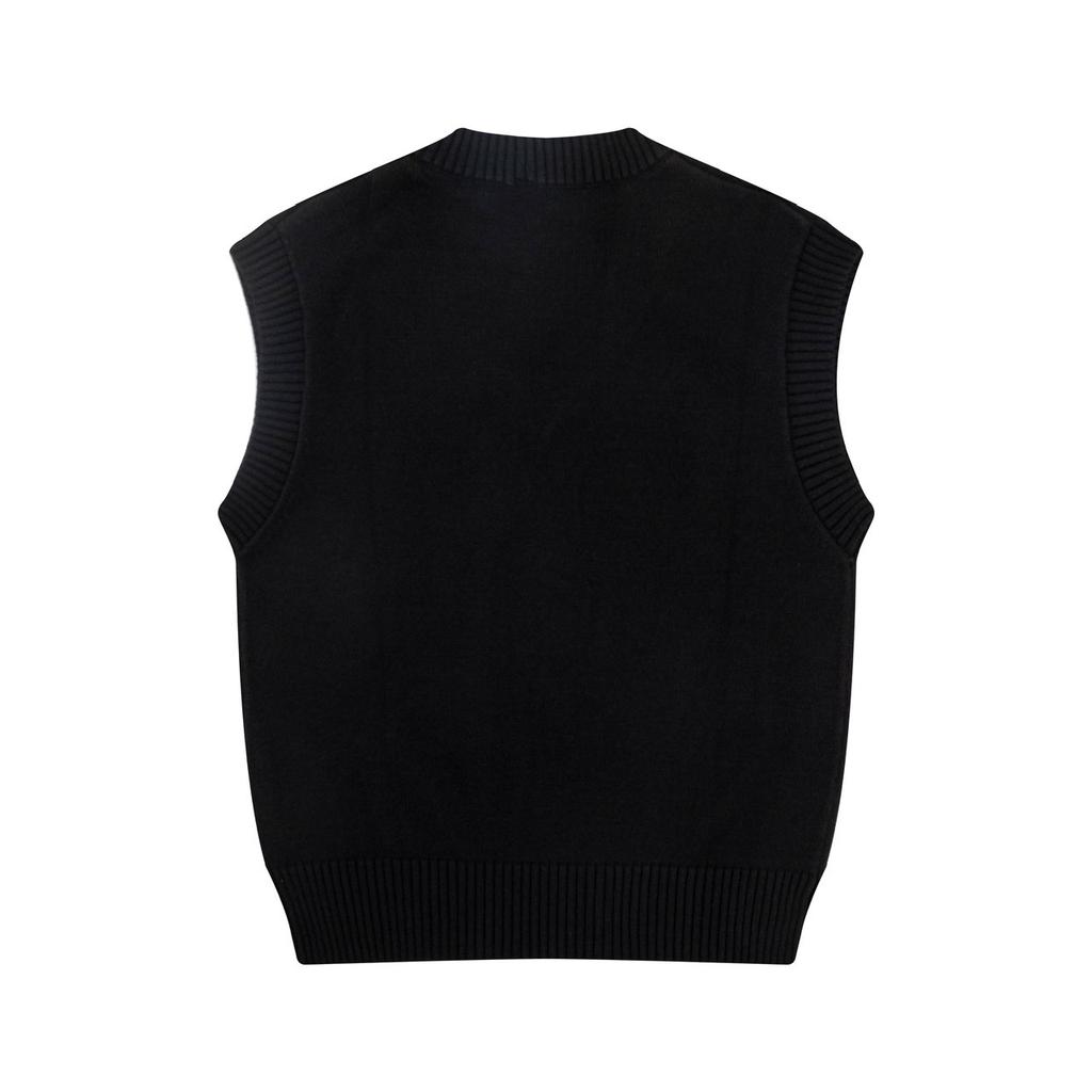 AMI Toamnă și Iarnă Nou Pulover fără mâneci cu decolteu în V și inscripție inimă roșie pentru cuplu