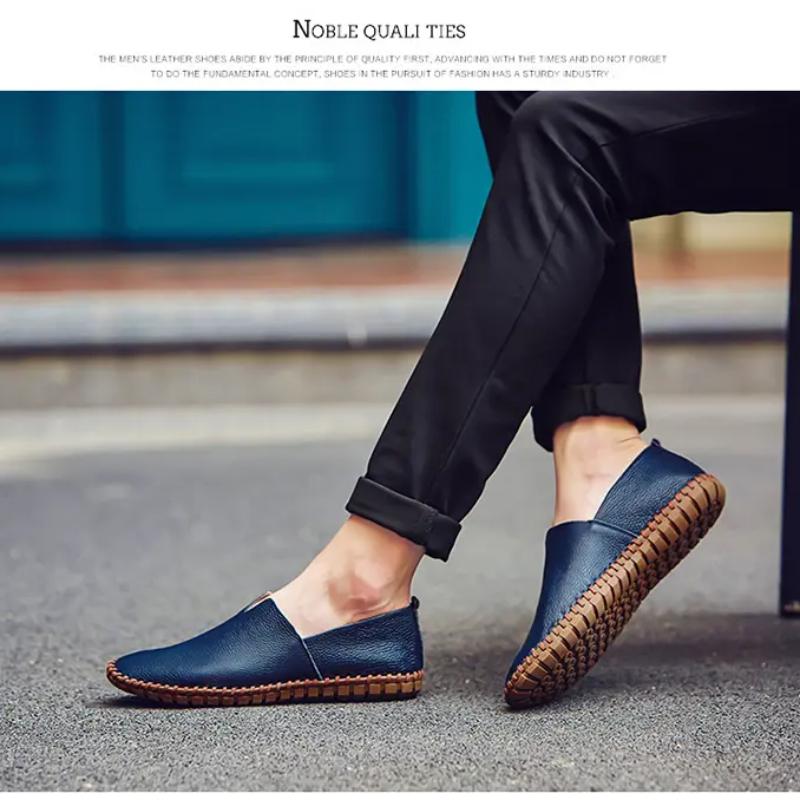 Men's Leather Casual Loafers Shoe Wedding Dress Shoes New Big Size Moccasins Shoes