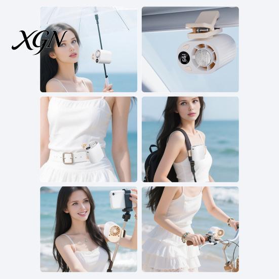 Cooling Fan with Clip Portable Clip-on Fan, LED Display USB Rechargeable 3 Speed Mini Electric Adjustable Personal for Car, Work, Travel, Outdoor