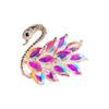 Korean version of fashion cute alloy crystal swan brooch pin brooch clothing accessories men and women
