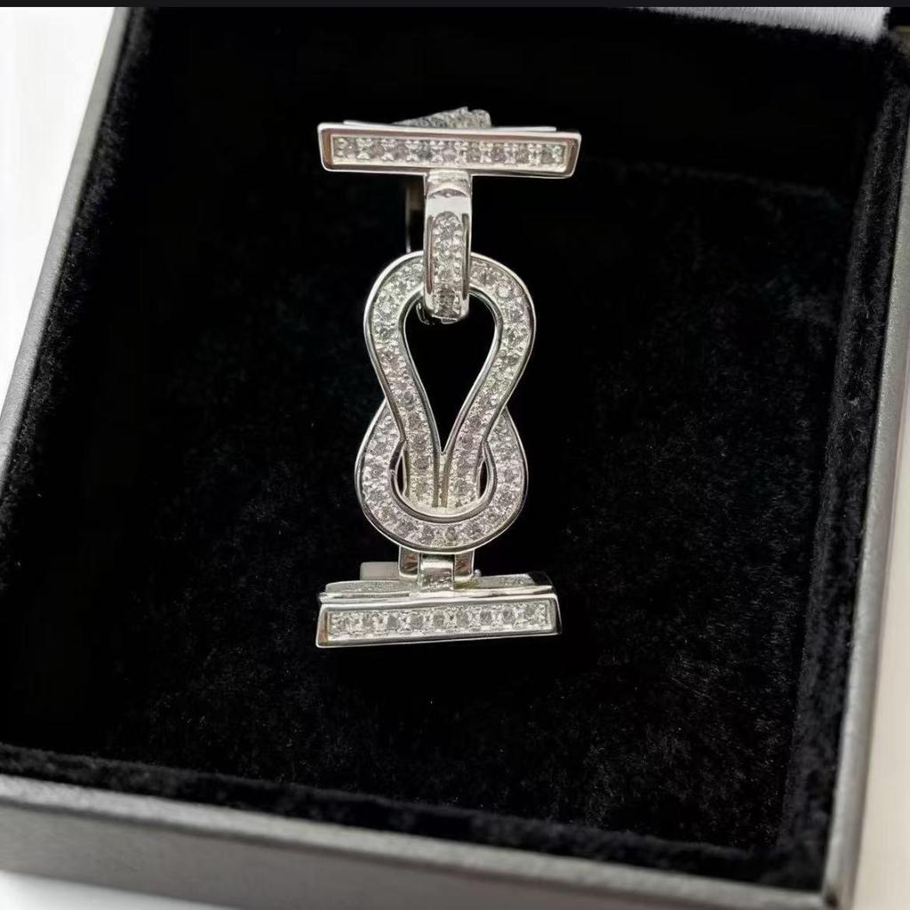 18 Karat Vergoldete Zirkon Doppelreihige Halsketten-Armband-Schließe