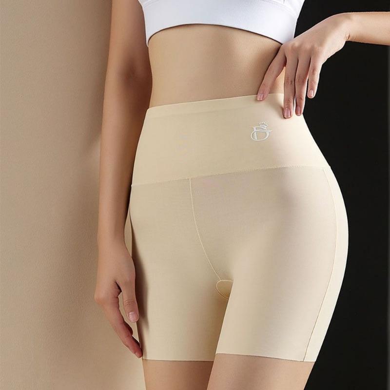 

НОВЫЕ бесшовные шорты Ice Silk с высокой талией для женщин, защитные брюки, утягивающие спортивные трусы-боксеры для коррекции фигуры, утягивающие живот, женские трусы XL бежевый