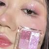 Ice Grape Pink Purple Eyeshadow Palette Glitter Pearl Shimmer Brightening for Student Fair Skin Portable Gift Set