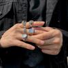Stainless steel Punk Poker Joker Silver Color Rings for Men Goth Skeleton Billiards Set Couple Emo Jewelry Anillos Hombre