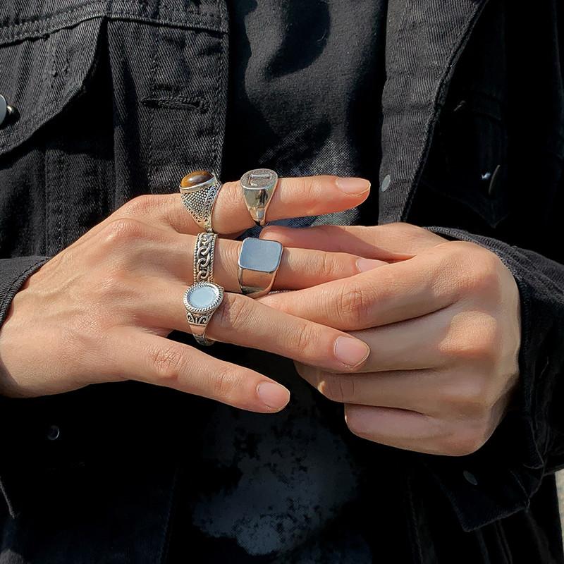Stainless steel Punk Poker Joker Silver Color Rings for Men Goth Skeleton Billiards Set Couple Emo Jewelry Anillos Hombre