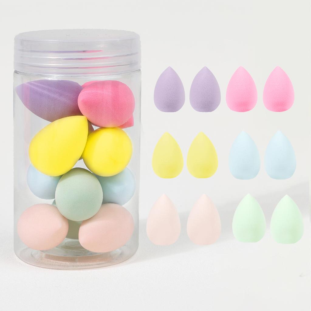 12pcs Mini Beauty Sponge Egg Water Drop Small Makeup Egg Powder Puff Dry Wet Combined Cosmetic Tools With Storage Box