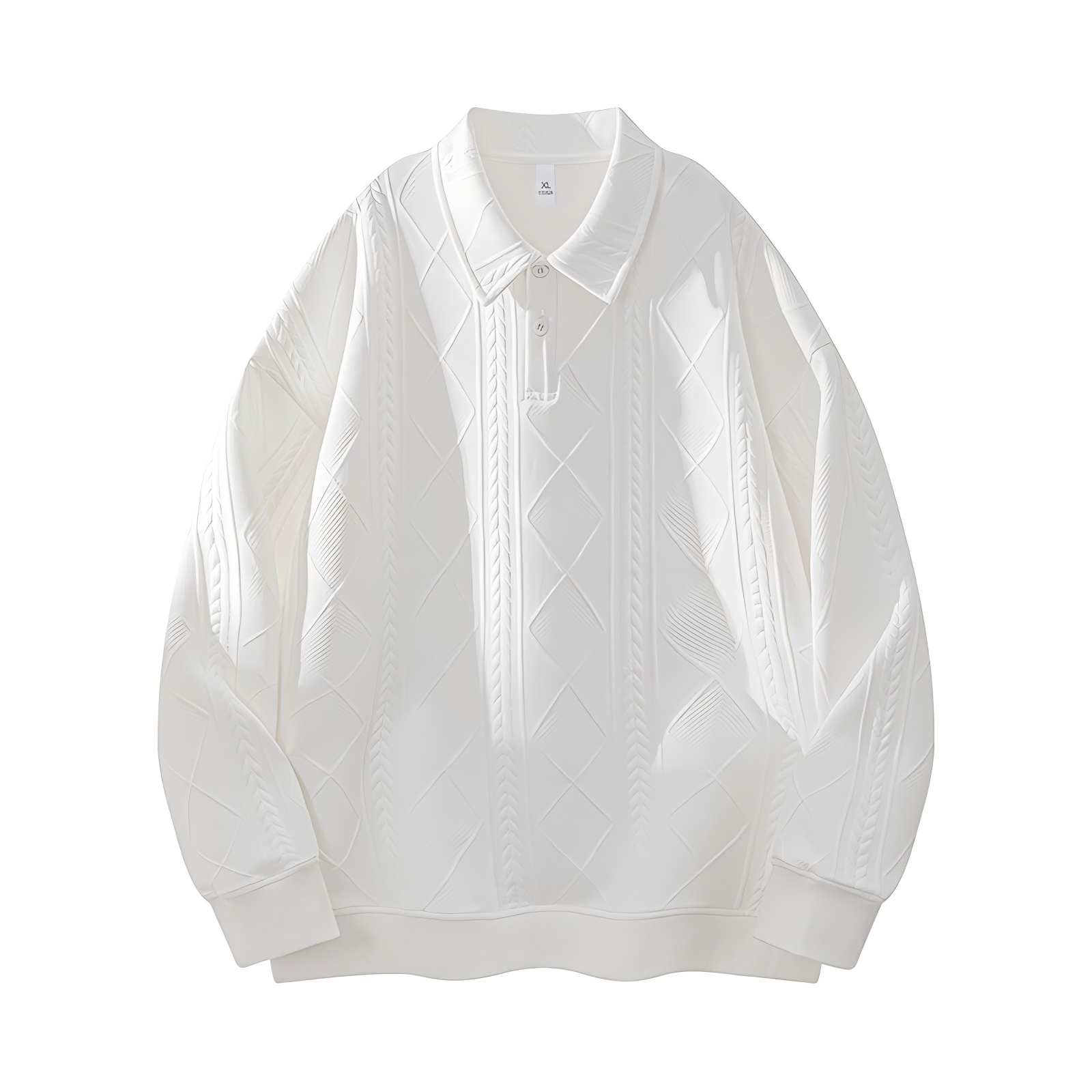 

Повседневные толстовки с лацканами, подчеркивающие мускулатуру, в стиле ретро, универсальная рубашка с длинным рукавом, свободный модный красивый топ с лацканами L белый