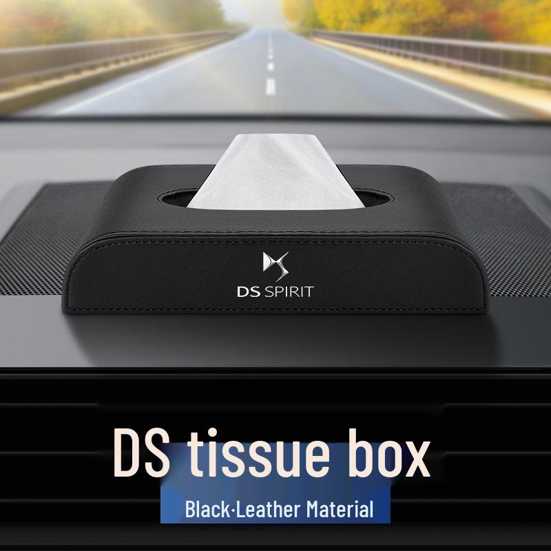 

Compatible with DS New Energy E-Tense Cars: Leather Tissue Box for Interior Use