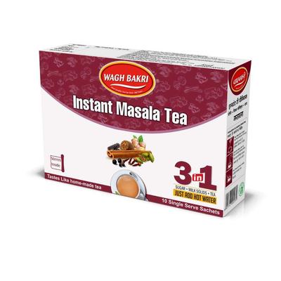 Wagh Bakri Masala Mezcla Instantánea para Té 10 Sobrecitos X Paquete De 2 Con Aroma Rico y Preparación Fácil de Bebida Caliente Para Momentos Reconfortantes de Chai
