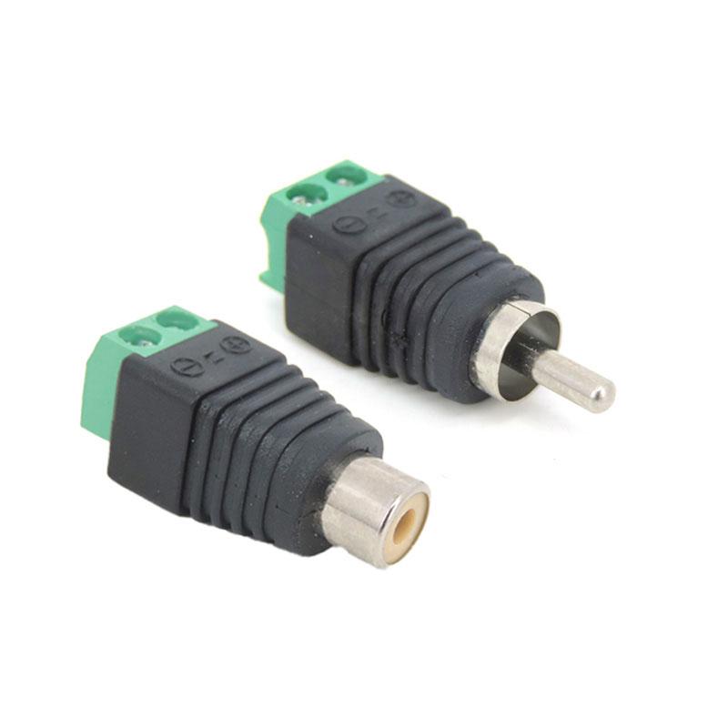 Audio Video RCA Male Plug & RCA Female Jack Screw Terminal Connector Block Adapter AV for CCTV Camera Speaker Wire Cable