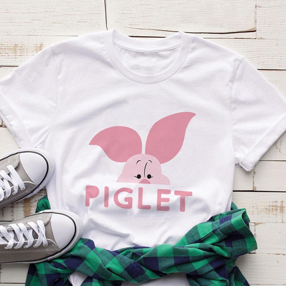 Disney Winnie The Pooh T-Shirt Cartoon Graphic T Shirts Women's Short Sleeve Summer Casual Tops T-shirt Aesthetic Harajuku Tees