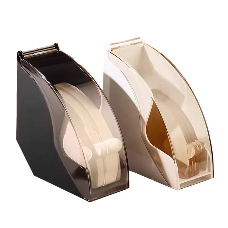 Suporte de papel para filtro de café com gotejamento manual, rack de armazenamento com tampa de acrílico, dispensador de armazenamento, ferramentas de barista para utensílios de cozinha