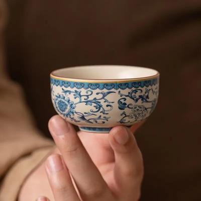 Keramik Teetassen Chinesischer Stil Teetassen Zyan Ru Brennofen Kung Fu Tee Set Meistertassen Deluxe Emaillierte Tassen Teezubehör