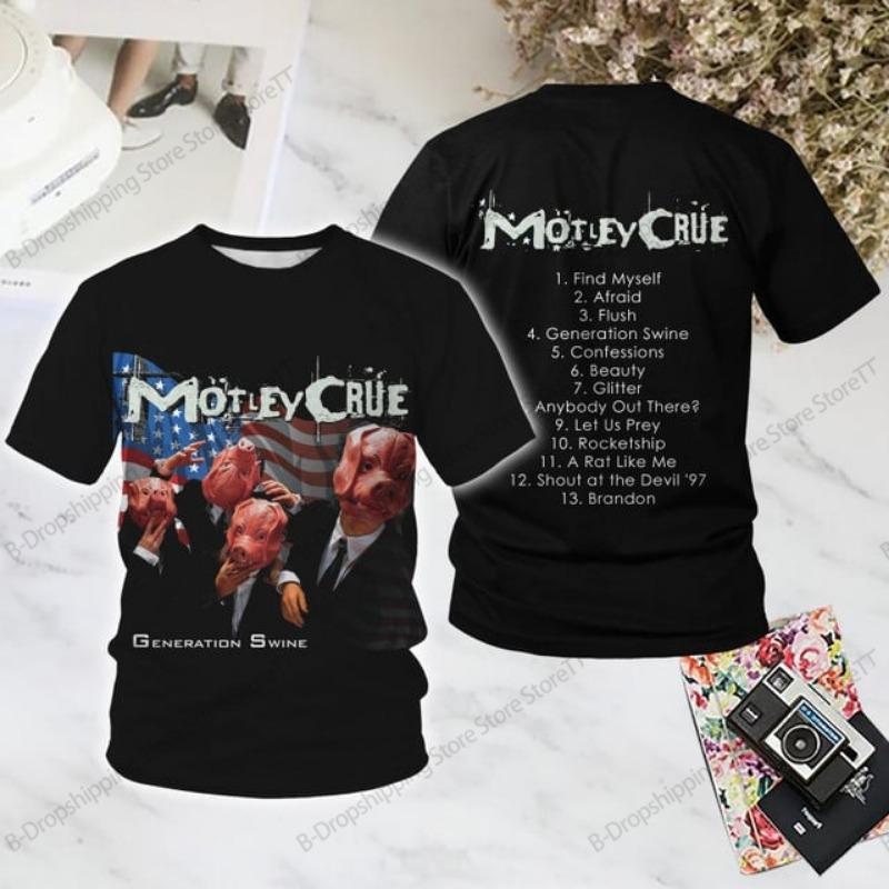 

RockMotley Crue Band 3d Print T-shirt Men Women Fashion Hip Hop Casual Short Sleeve Tops Tees Men Clothing Kids Tshirt 8XL