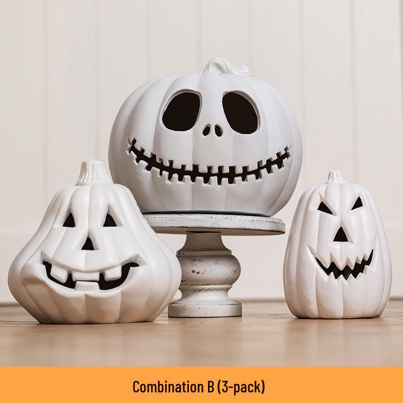 Luminous White Pumpkin Lantern: Large Halloween Decoration for Shopping Malls & Theme Events