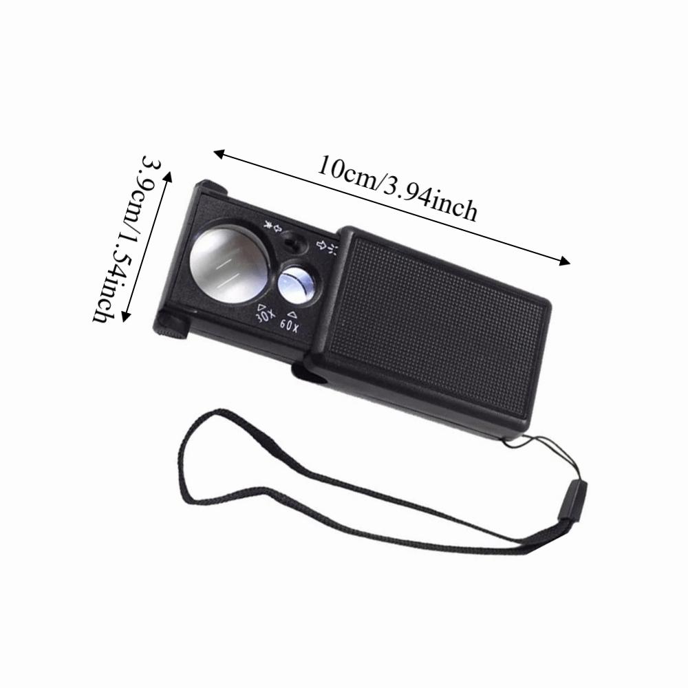 Acrylic Lens Jewelry Magnifier LED UV Light Magnifying Glass for 30X, 60X Watch Repair