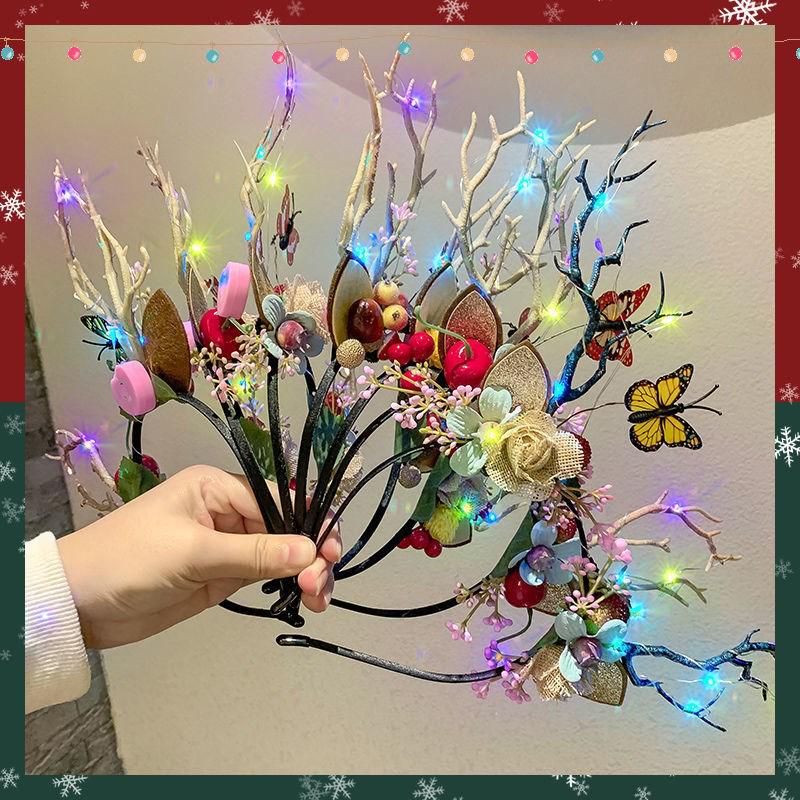 Fairy Mori Style Antler Reindeer Headband – Christmas Hair Accessories & Clips