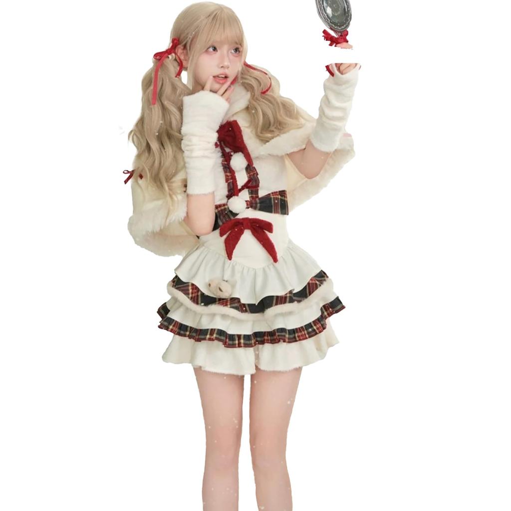 Santa Dress Cosplay Snowman Cute Christmas Lolita Outfit Costume [Cos Kingdom] Women's (XL)