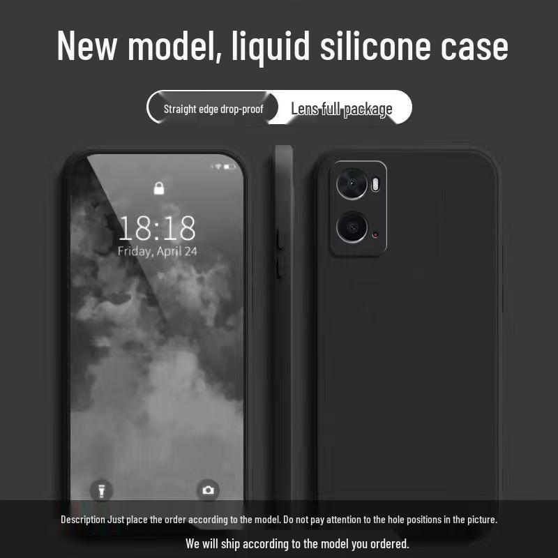 Oppo A36 Case: Simple Solid Color Liquid Full Coverage, Anti-Drop, Straight Edge, Soft Shell