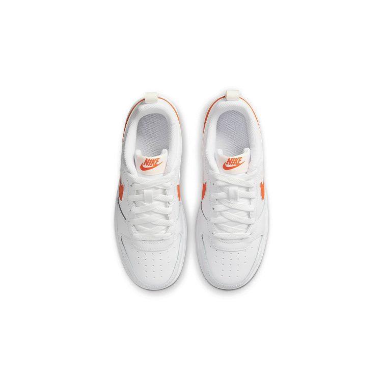 Nike Court Borough 2 Low 2 Slip Resistant Lightweight Cushioning Low top Kids' Skateboarding Shoes White Orange BQ5448-114