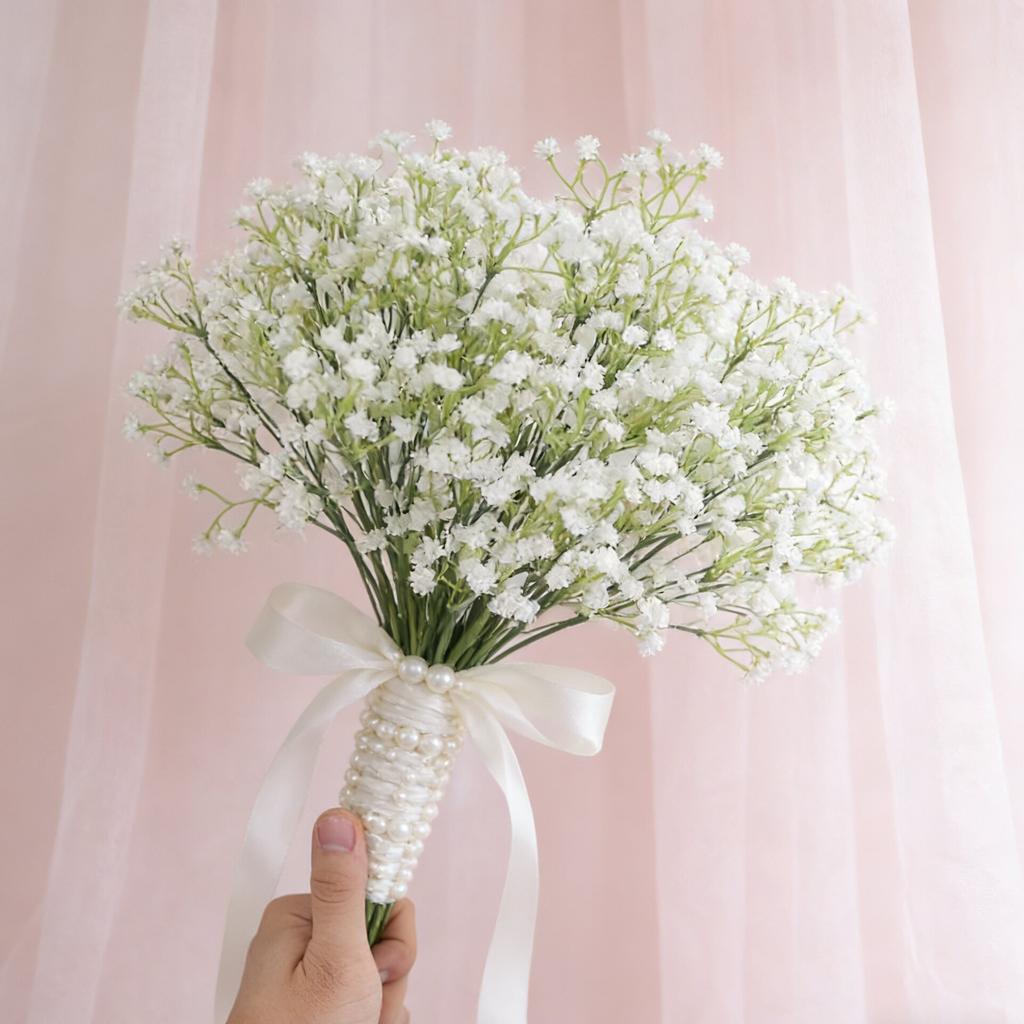 1/3pcs Artificial Flowers Fake Plastic Gypsophila Wedding Bridal Bouquets Accessory Clearance Vase Home Room Decor Diy Gift Yard