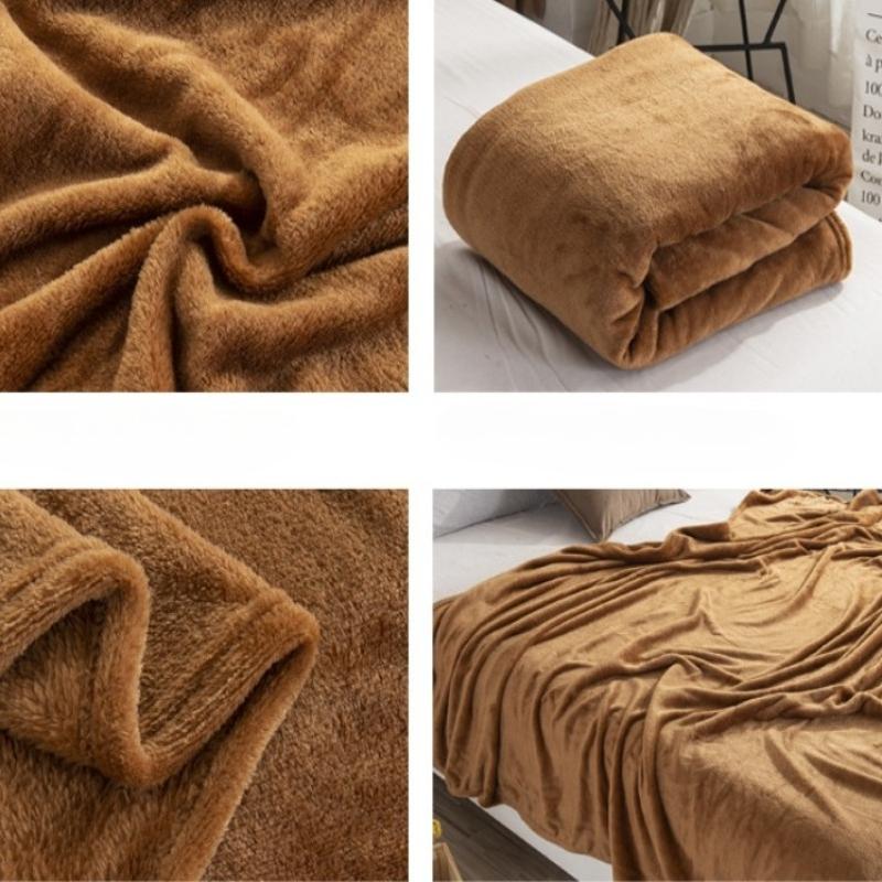 Solid Color Blanket Flannel Blanket Soft Bedsheet Air Conditioning Cover Blanket Double-sided Flannel All Season Coral Fleece Blanket