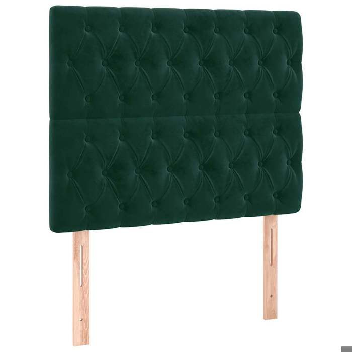 Tête de lit - Maison Exclusive - Velours vert foncé - 90 x 7 x 118/128 cm - Hauteur réglable