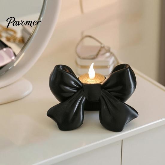 Photography Prop for Wedding 3D Printed Bow Candle Holder, Decorative Candlestick Stand Scented Candles Cute Bowknot Sculpture Home & LED Tealights,