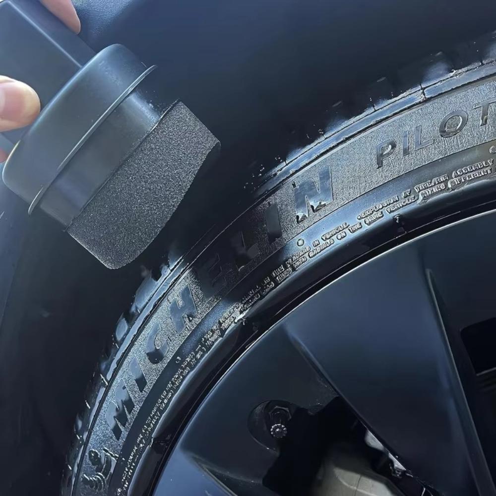 With Lid Car Wax Applicator Pad Curved Shaped Car Detailing Cleaning Brush Car Tire Waxing Sponge