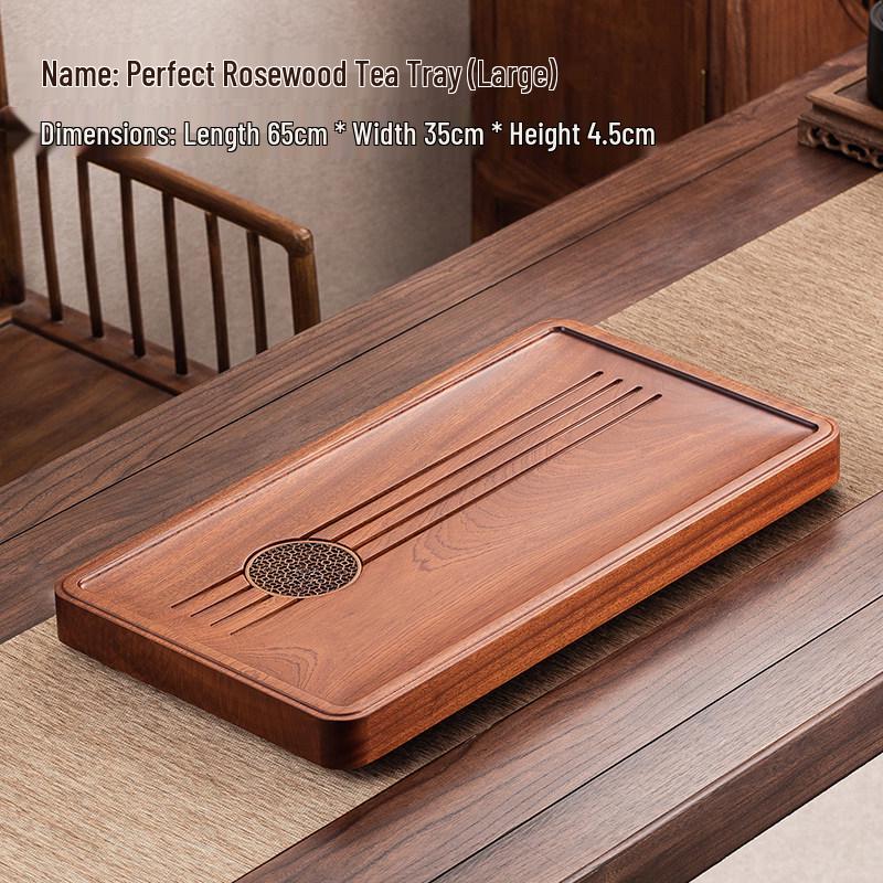 Rosewood Solid Wood Tea Tray - Elegant Chinese Tea Table & Brewing Set