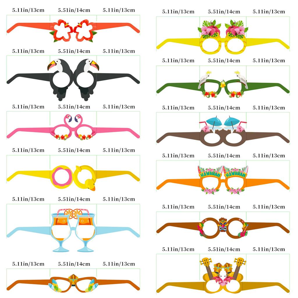Themed Party Decorative Parrot Flamingo Paper Glasses Summer Party Funny Glasses Customization