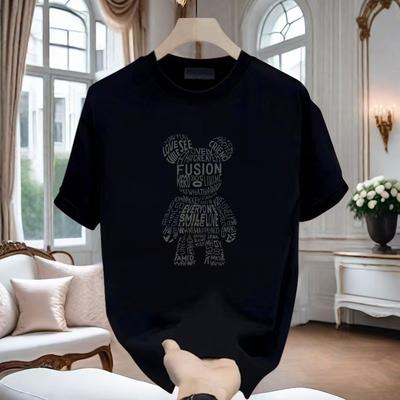 Loose Fashion Short Sleeve T-shirt Printed Male and Female Couples Clothes